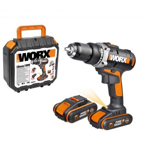 Worx WX183.1 - Taladro Atornillador 20V 2.0Ah (2 bat)